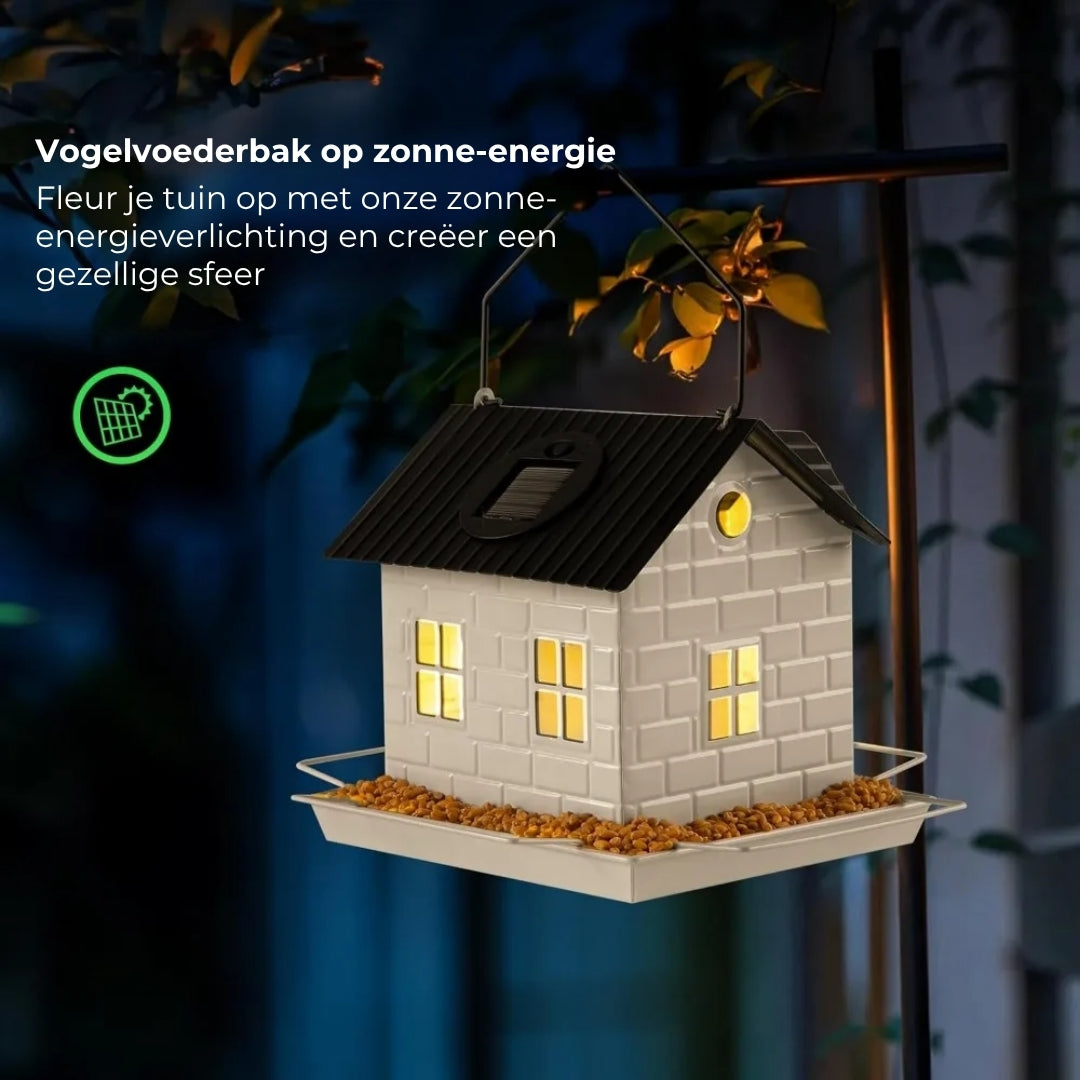 🕊️ Zonne-Energie Vogelhuisje - Automatische Verlichting