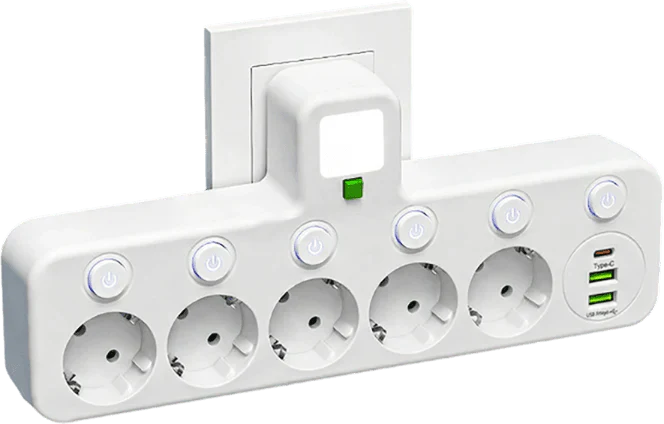 Multipoort EU stopcontactadapter