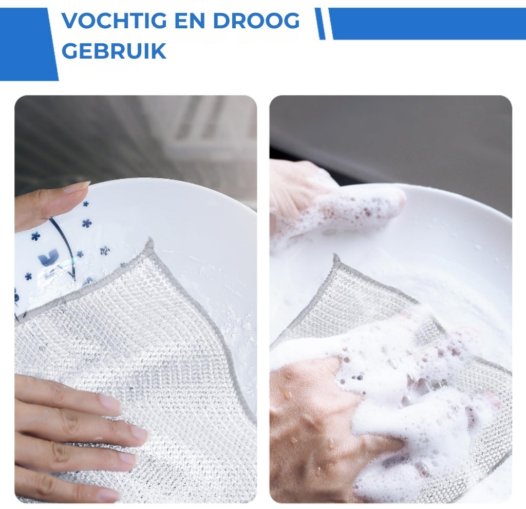 Herbruikbare Silver Mesh Schuurdoeken (10 stuks) – Hard voor vlekken, zacht voor oppervlakken