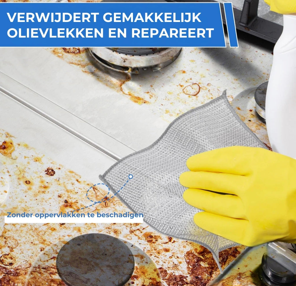 Herbruikbare Silver Mesh Schuurdoeken (10 stuks) – Hard voor vlekken, zacht voor oppervlakken