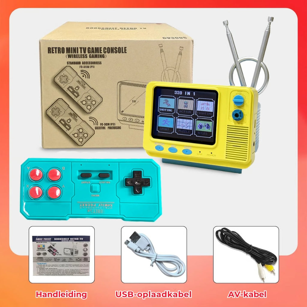 Retro Mini-TV Spelconsole met draadloze controller