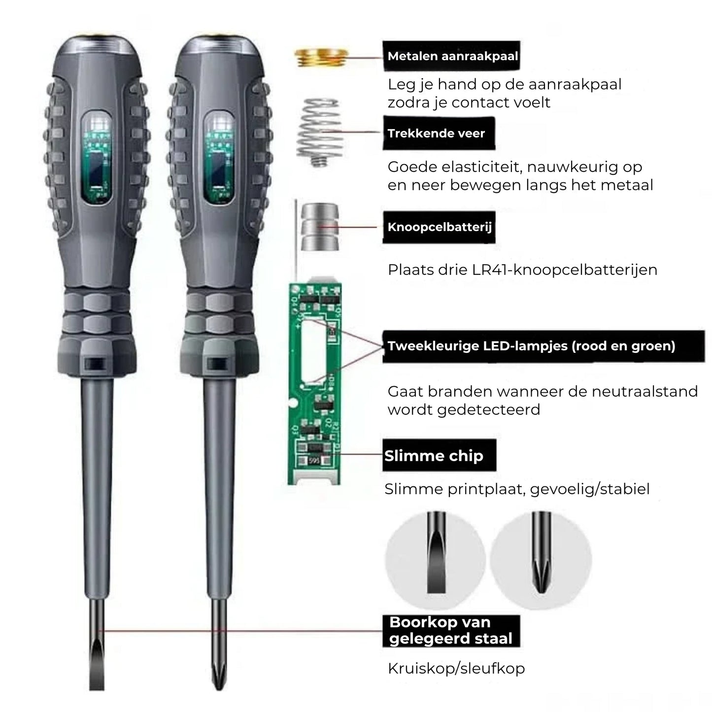 2-in-1 Schroevendraaier en Elektriciteitdetector