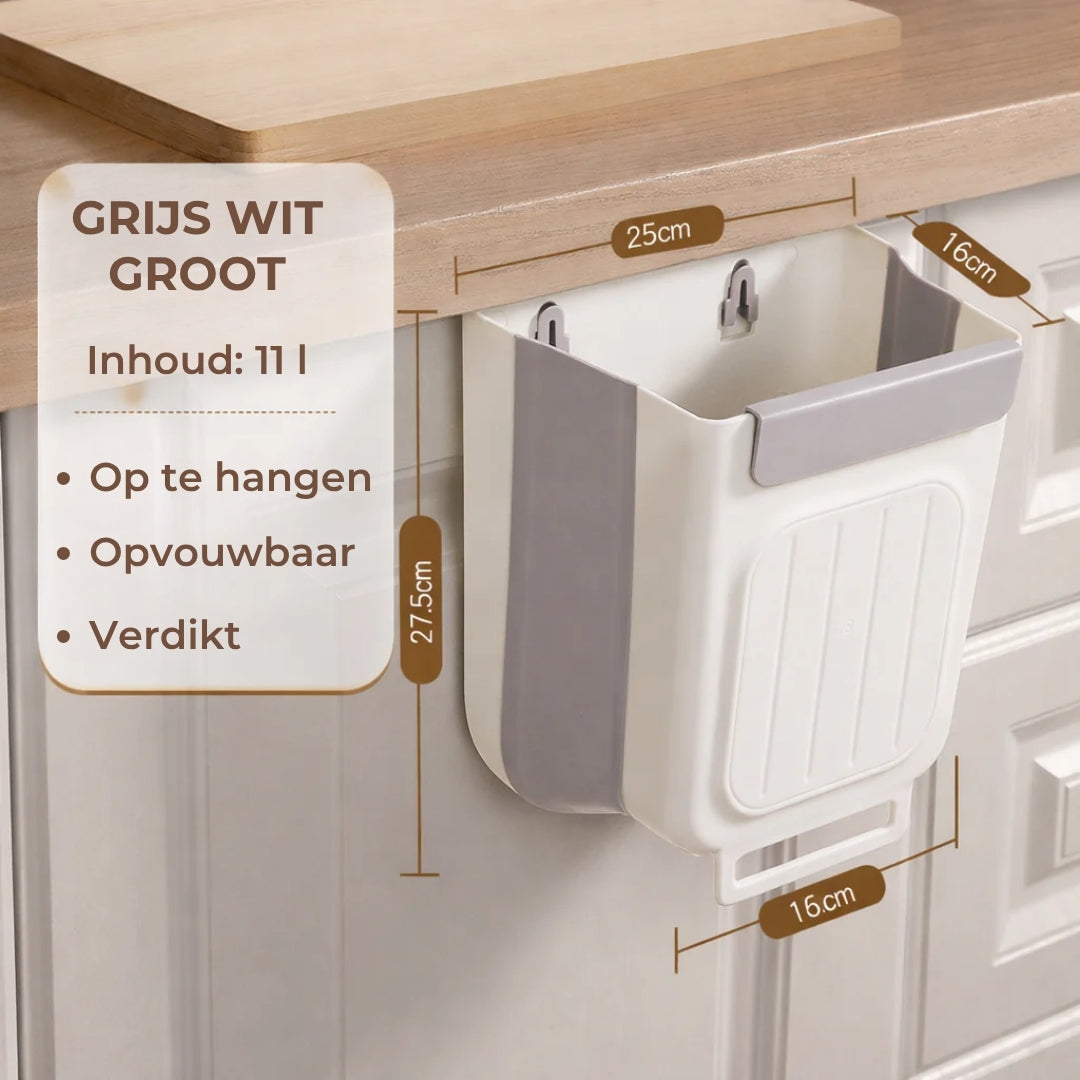 Ruimtebesparende opvouwbare afvalbak