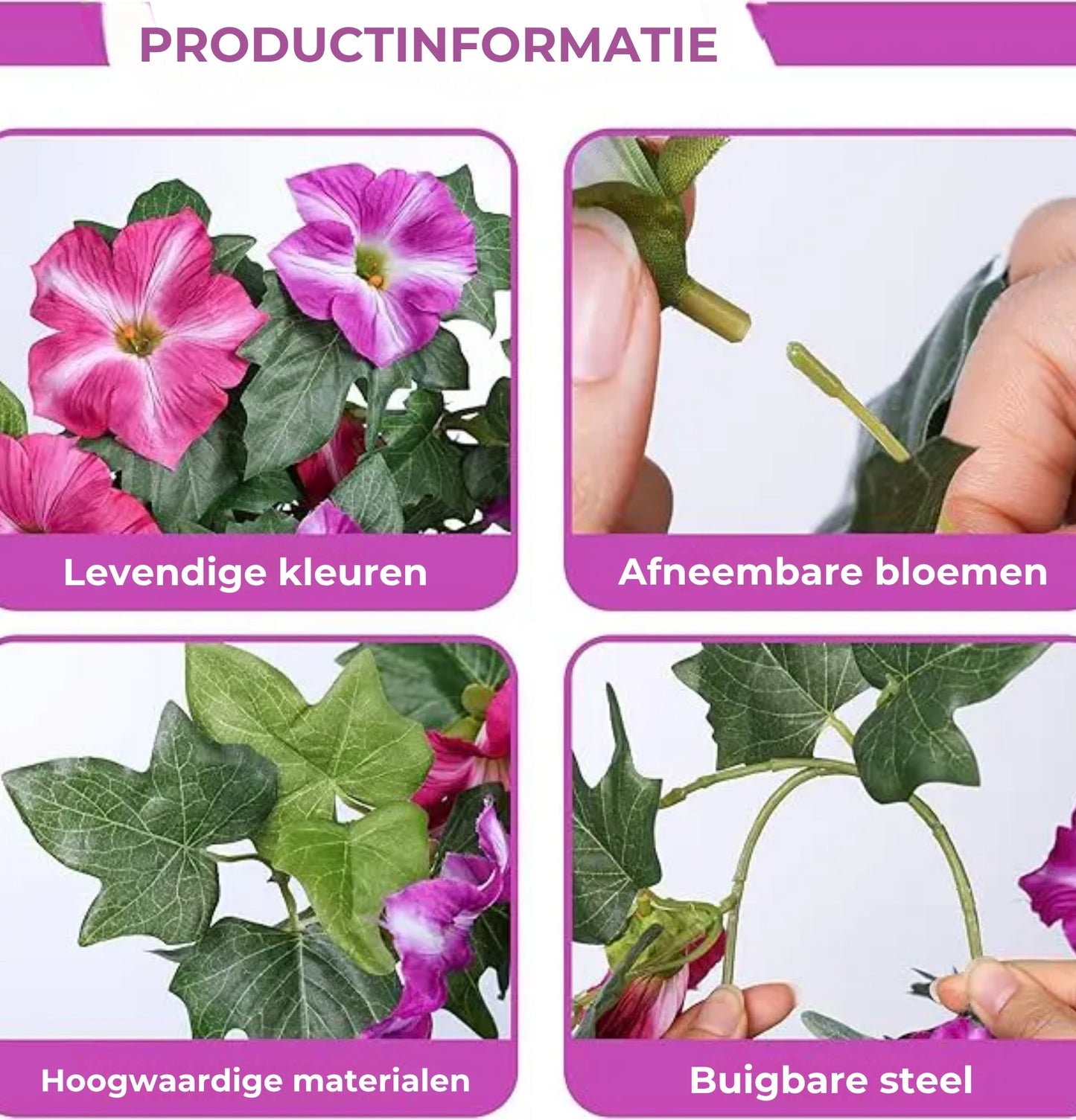 Kunstmatige Petunia's (boeket) – Voor binnen en buiten